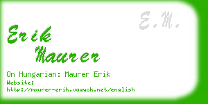 erik maurer business card